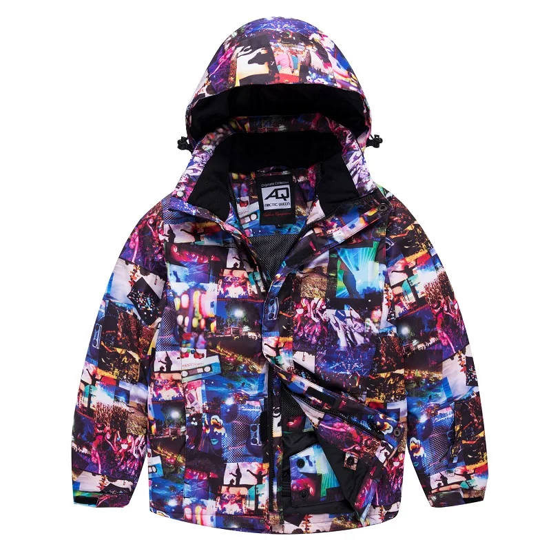 jacket 1 Детский лыжный костюм; детская Водонепроницаемая теплая зимняя куртка и штаны для мальчиков и девочек; комплект зимней одежды для катания на лыжах и сноуборде - Цвет: jacket 1