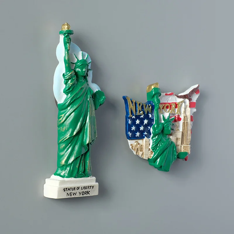 Magnetic Fridge Magnets Tourist Souvenirs America Statue of Liberty USA Flag New York 3d Refrigerator Fridge Magnets Collection Gifts