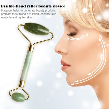 

Jade Stone Massage Roller Double-Head Face Neck Firming Lifting Beauty Tool Massage Roller