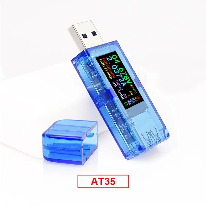 AT35 USB 3,0 ЖК-мультиметр Вольтметр Амперметр измеритель тока тестер для УМБ