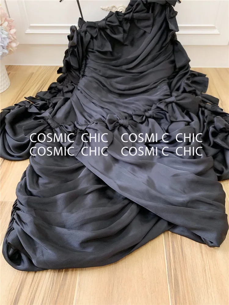 Cosmicchic элегантные сексуальные нестандартные платья с бантом и открытыми плечами, мини платья для вечеринок, косой воротник, фонарь, длинный рукав, облегающее розовое платье