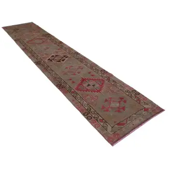 

81x396 Cm Beige Handmade Boho Runner Rugs-3x13 Ft