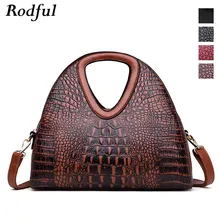 Роскошные дизайнерские сумки Rodful, женские сумки из крокодиловой кожи, винтажная большая сумка на плечо, женская сумка из натуральной кожи, Женская коричневая сумка