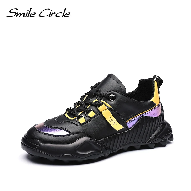 Smile Circle/женские кроссовки на плоской платформе Белые Повседневные с амортизацией