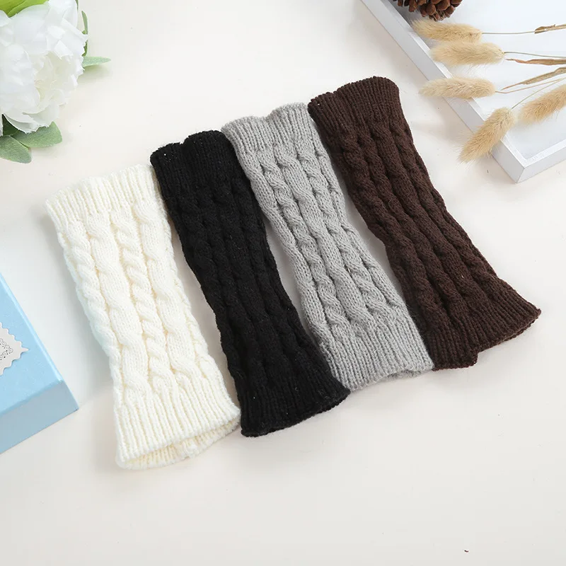 Half Finger Gloves for Women Stylish Hand Warmer Winter Gloves Women Arm Crochet Knitting Faux Wool Mitten Warm Fingerless Glove mens sheepskin mittens