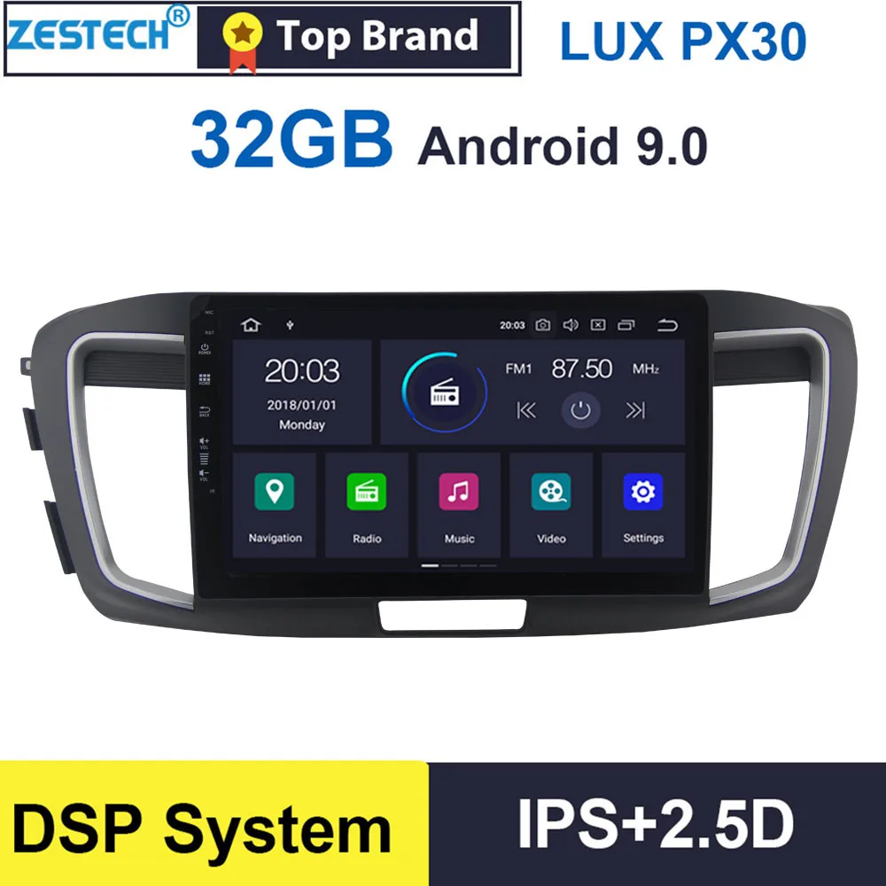 Ips 2.5D 10," Android 9,0 gps Радио автомобильный dvd-плеер для Honda Accord 9 era 2013- Авторадио автомобильный gps DVD мультимедиа SWC DSP