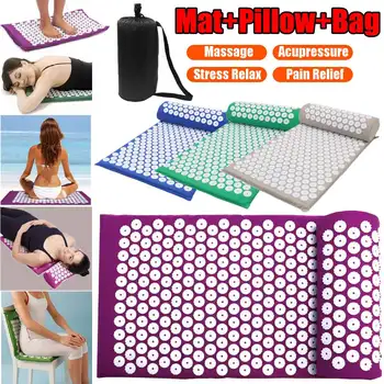 

Massager Cushion Massage Yoga Mat Acupressure Relieve Stress Back Body Pain Spike Acupuncture Mat with Pillow