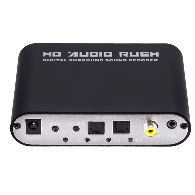 Bundwin 5.1CH аудио декодер HD audio Rush SPDIF коаксиальный к RCA DTS AC3 оптический цифровой