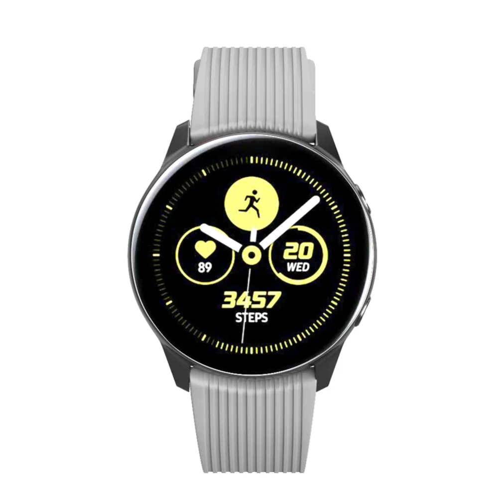 Регулируемый сменный ремешок для наручных часов аксессуары для Galaxy Watch Active полосатый силиконовый ремешок с пряжкой Ремешки для наручных часов