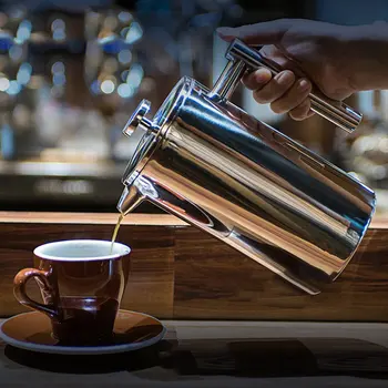 

French coffee pot stainless steel insulated coffee pot consumer and commercial convenient and practical multi-capacity