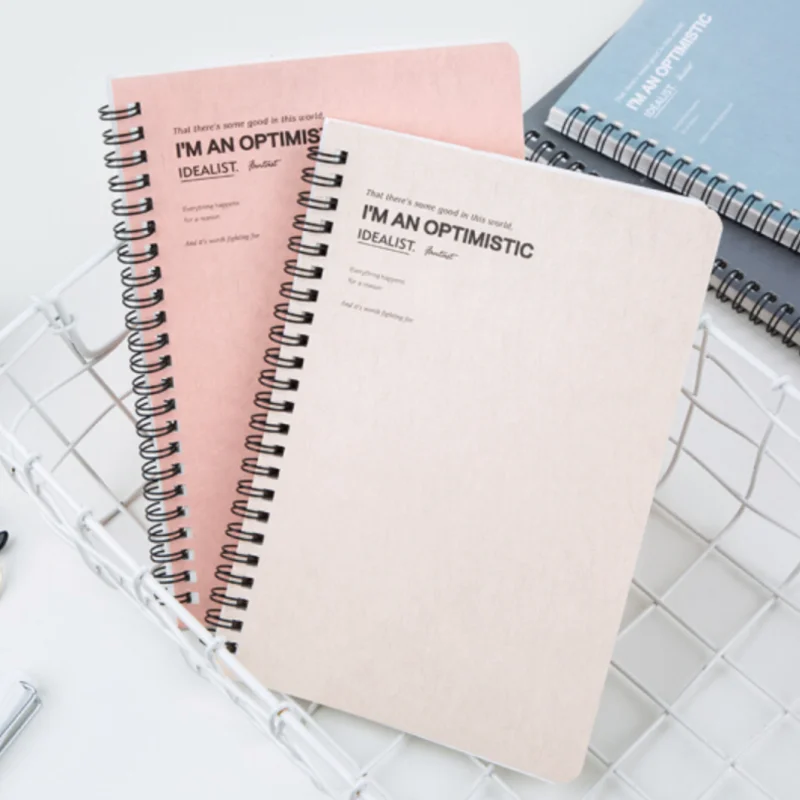 120 Pages Spiral Coil Notebook Office Spiral Binding Simple Student A5 Line Inside daily Stationery