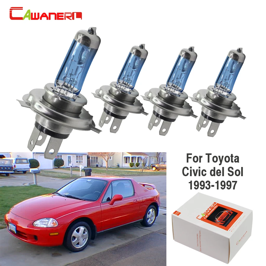 Cawaner 4 X H4 100 Вт галогенной лампы 4300K 12V автомобилей головной светильник Hi/короче