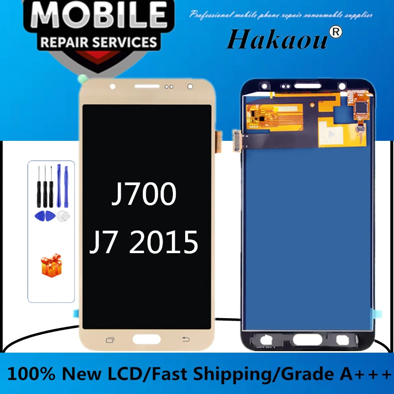 Tft-дисплей с регулируемой яркостью для Pantalla samsung J7 2015 J700 J700F J700H J700M ЖК-экран