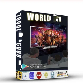 

World TV 7500+global control panel with credits contains for TV resellers TV M3U Subscription sports android box smart TV