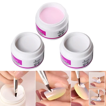 

30g Acrylic Powder 3D Carving Crystal Polymer Clear Pink White Nail Art Crystal Powders Extention Gel Silp Solution