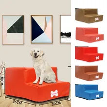 Маленькая собака щенок кошка лестница для питомца 2 ступеньки лестница противоскользящая кожа новая дышащая сетка складная лестница для питомца кровать для Питомца Кошка Собака рампа