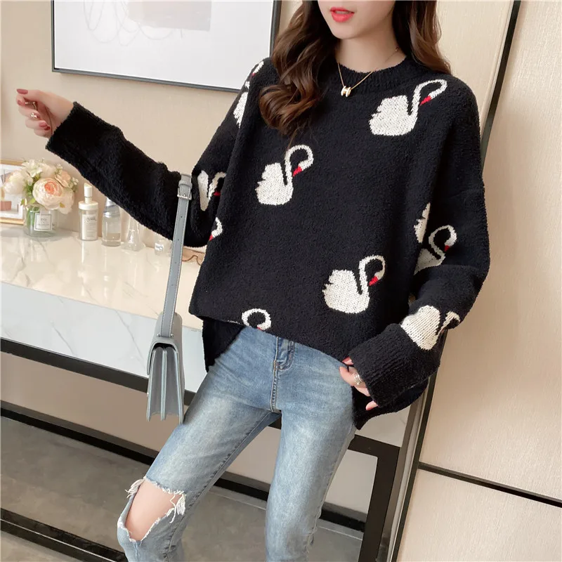 

Knitted Sweater Solid Knitted Female Cotton Gray Soft Elastic Color Pullovers Button Full Sleeve White