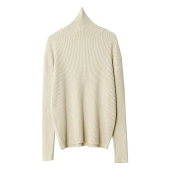 

2020 WOMEN Pure color pile turtleneck sweater women 2010 spring lazy wind sweater women autumn