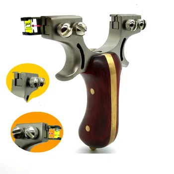 

Professional Hunting Slingshot Stainless Steel Catapult + Wood Patch Handle with Rubber Band Outdoor Shooting Game Sling Shot