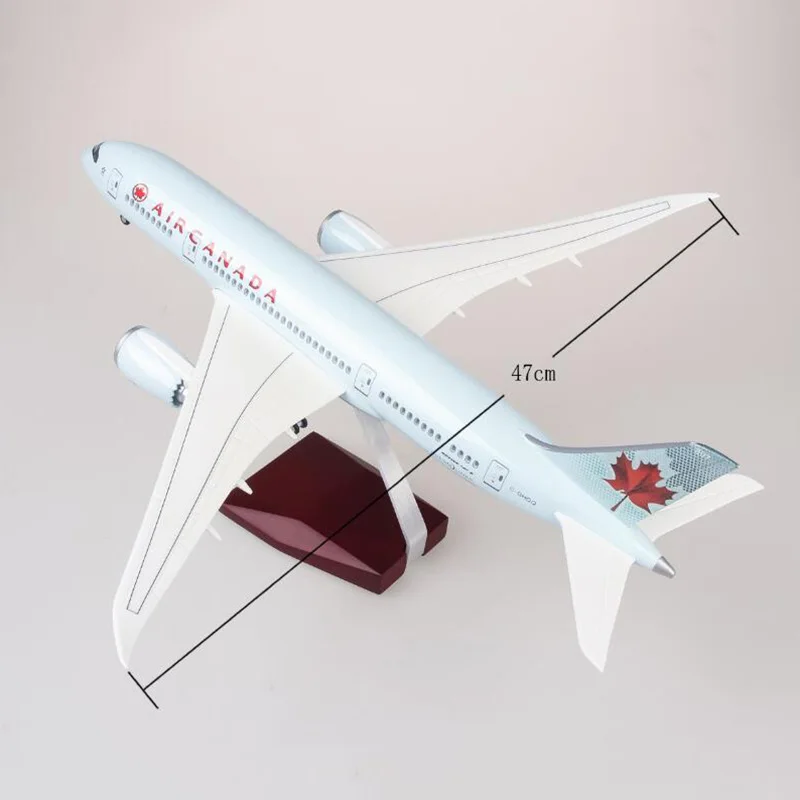 47 см сплав самолета 1:130 масштаб моделирование Boeing B787 модель самолета Канада авиалиний проблесковый маячок и колесо литья под давлением пластиковый самолет