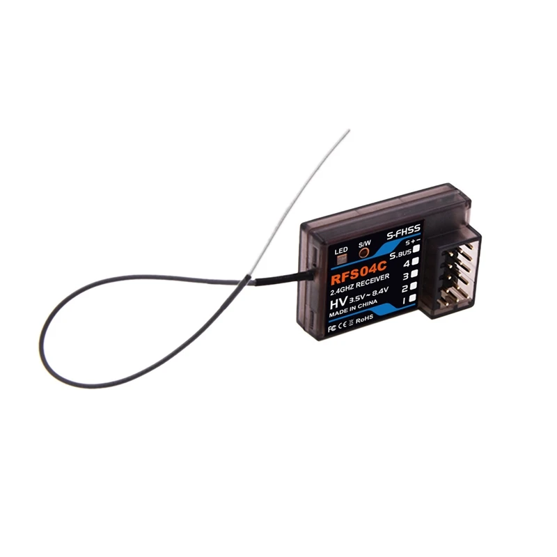 

Hot RFS04C S-FHSS Compatible 4CH+S_BUS 4 Channel Surface Receiver Special for RC Car and Boat Receiver
