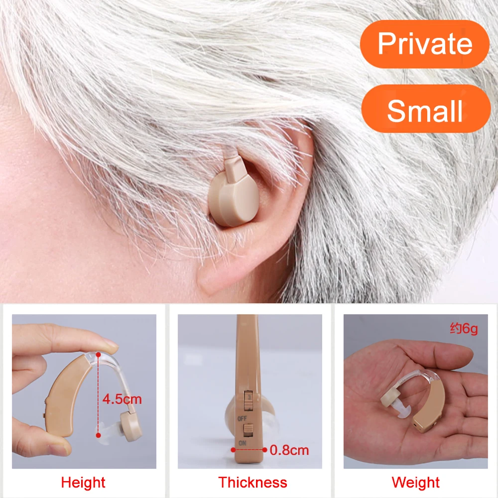 Cofoe A Pair Hearing aid Mini Rechargeable BTE Hearing aids Sound Amplifier USB Hearing Amplifier For The Elderly Both Ears Hear