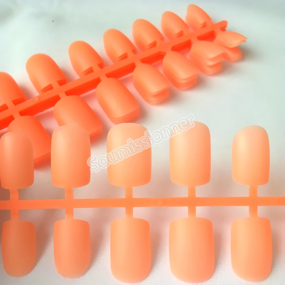Falsas na Árvore Curtas para Design Atacado Fosco Laranja Artificial Unhas Falsas Fluorescente Unha Arte Manicure Ferramenta 1 Cheap Unhas postiças