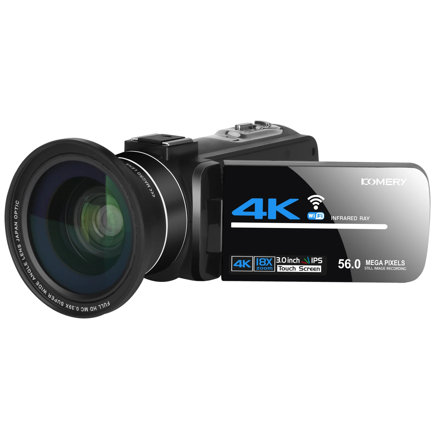 Video Camera Camcorder 4K 56MP Vlogging Camera with IR Night