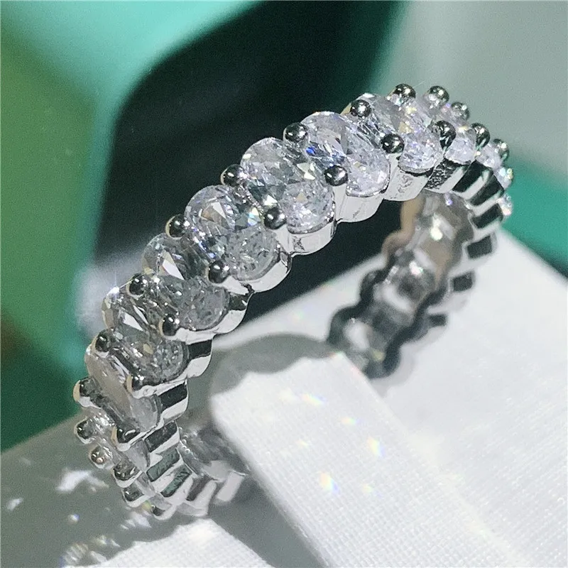 Choucong вечное обещание кольцо 925 пробы серебро овальной огранки AAAAA Циркон cz Обручальное кольцо кольца для мужчин и женщин ювелирные изделия