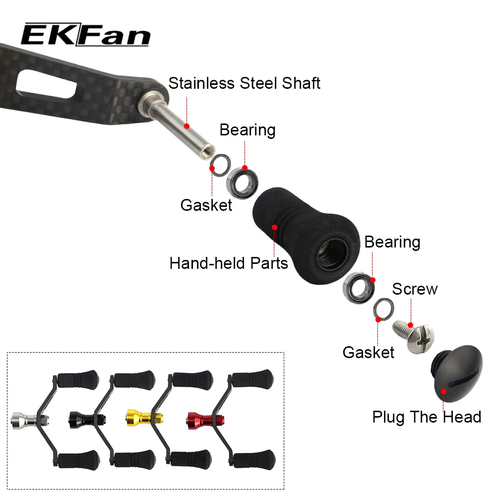 EKfan высокое качество EVA ручки и ручка из углеродного волокна Рыболовная катушка ручка подходит D 2000-5000 спиннинг рыболовные снасти инструмент