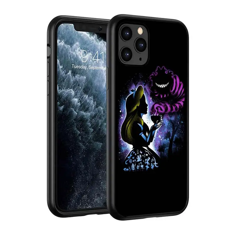 case iphone 13 pro max Disney Cartoon Princess Silicone Black Cover For Apple iPhone 13 12 Mini 11 Pro XS MAX XR X 8 7 6S 6 Plus SE Phone Case case iphone 13 pro max