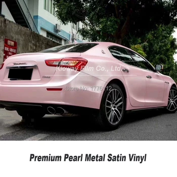 

Highest quality Cherry pink wrapping film matte metallic wrapping film pearl metal Vinyl wrap foil pink air bubble free