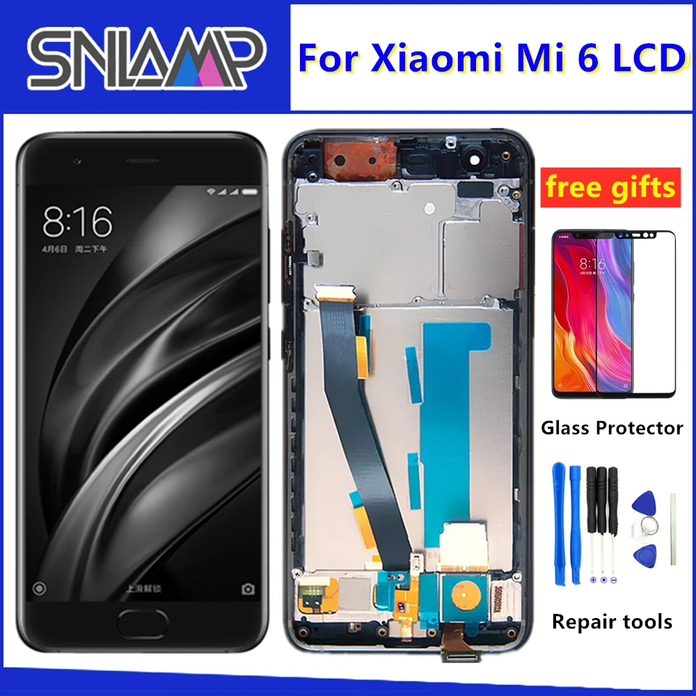 

5.15"Original Display For XIAOMI Mi 6 LCD Touch Screen With Frame Digitizer Assembly For XIAOMI Mi6 LCD Screen Replacement Parts