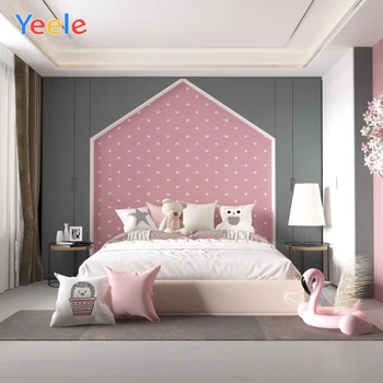 

Bedroom Toy Doll Bed Room Home Interior Newborn Baby Shower Birthday Backdrop Photography Background For Photo Studio Photophone