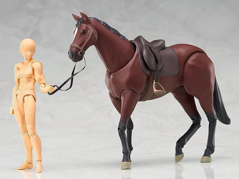 Figma 246 белая и коричневая лошадь BJD ПВХ экшн-фигурка Коллекционная модель кукла
