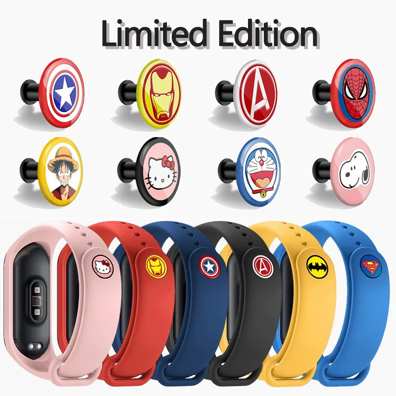 

metal buckle Bracelet for Xiaomi mi Band 3 4 Sport Strap watch Silicone Cartoon wrist strap For mi band 3 4 Miband 4 3 Strap