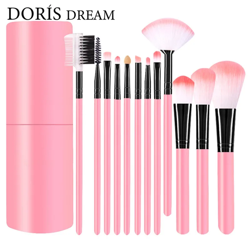 

12pcs Makeup Brush Set with Case Tools Synthetic Soft Wool Cosmetics Brushes Kit Multifunctional Comestic Make-up Toiletry Kit