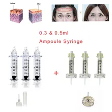 100 шт 0,3 мл и 0,5 мл ампульная головка медицинский шприц для использования под высоким давлением гиалуроновой кислоты ручка водный шприц против старения морщин