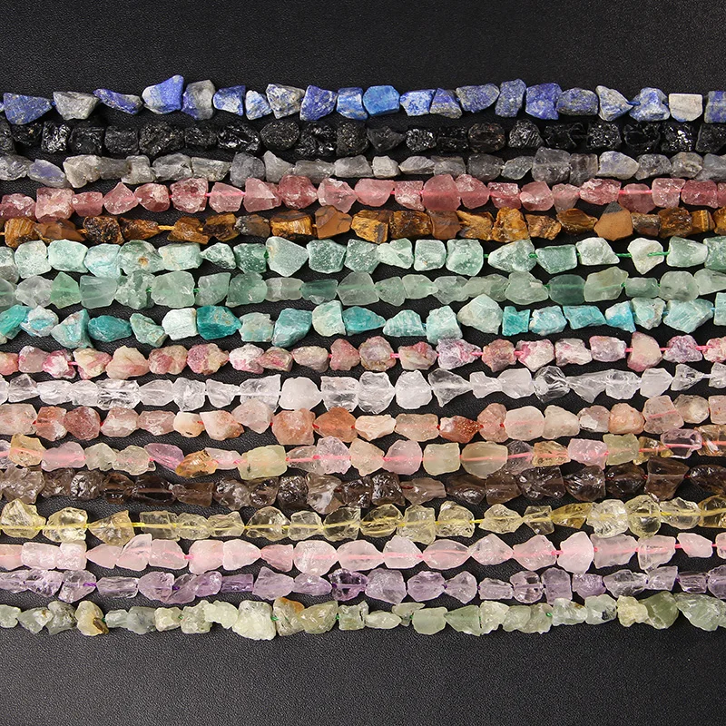 

18-20pcs/lot Natural Freeform Raw Stone Rough Fluorit Amethyst Tourmalin Lapis Lazuli Smoky Crystal Nugget Mineral Beads Jewelry