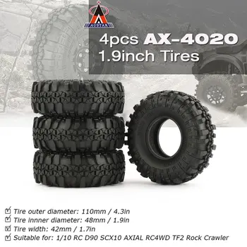 

4 Pcs AUSTAR AX-4020 1.9 Inch 110mm Rubber 1/10 Rock Crawler Tires Tyre Part for D90 SCX10 AXIAL RC4WD TF2 RC Car Parts HOT