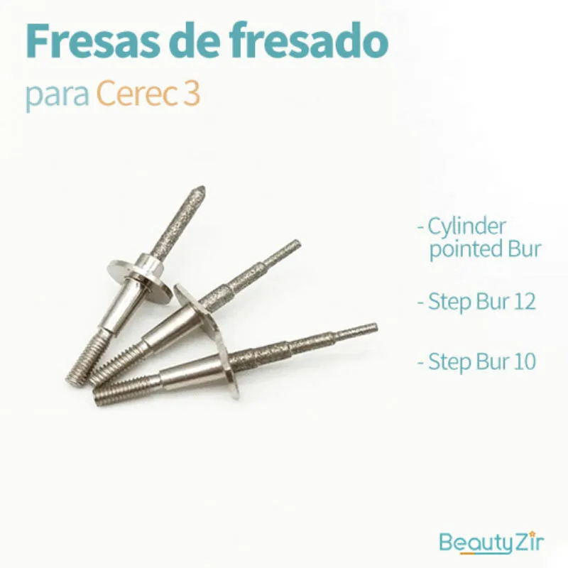 2 Pezzi Sirona Cerec 3 Frese Compatte Per Blocchi Di Giunzione Al Litio Dentale