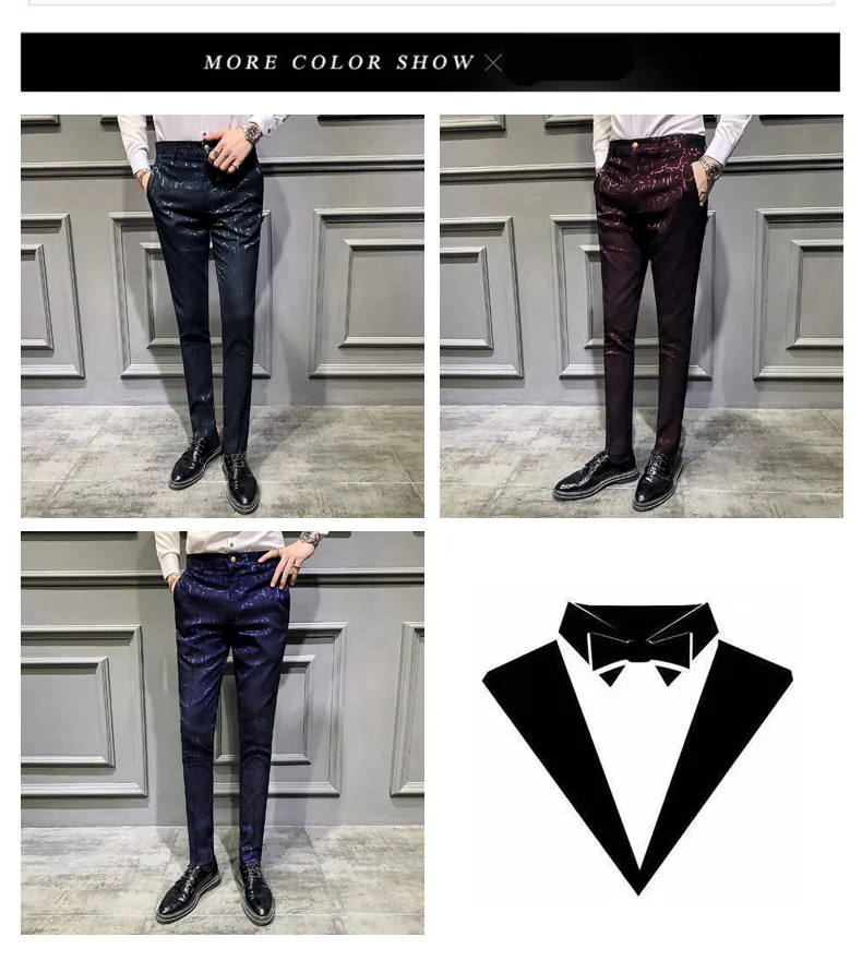 Мужские Платье Брюки мужские s печати для бизнес на каждый день Slim Fit лодыжки длина Pantalon A Carreau Homme классический винтажный костюм брюки Свадебные