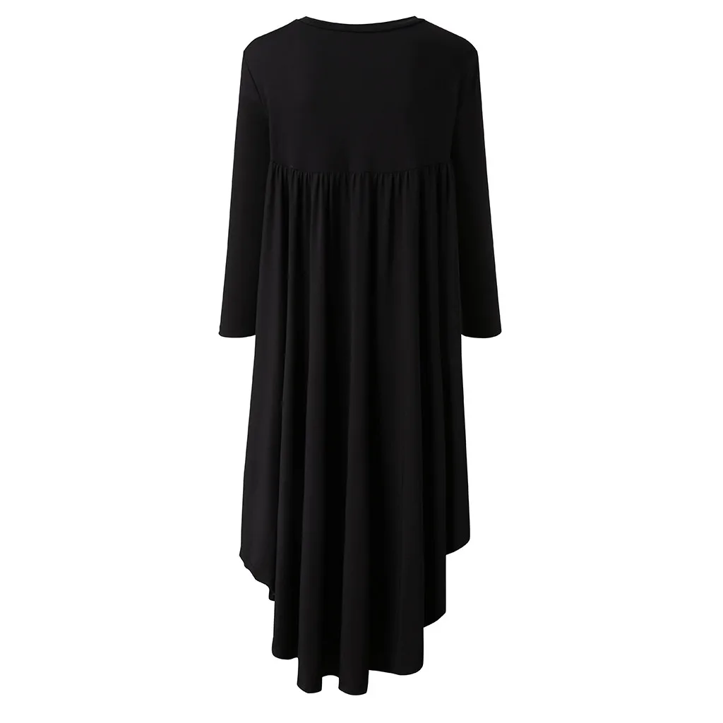 Блузка женская рубашка с длинным рукавом Асимметричная водопад рубашка Топы Высокая Низкая плюс блузка женские Топы блуза Z4
