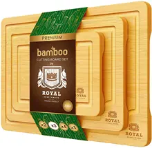 3pcs Bamboo Cutting Board Set with Juice Groove Wood Cutting Boards for Kitchen Wood Cutting Board Set Kitchen Chopping Board