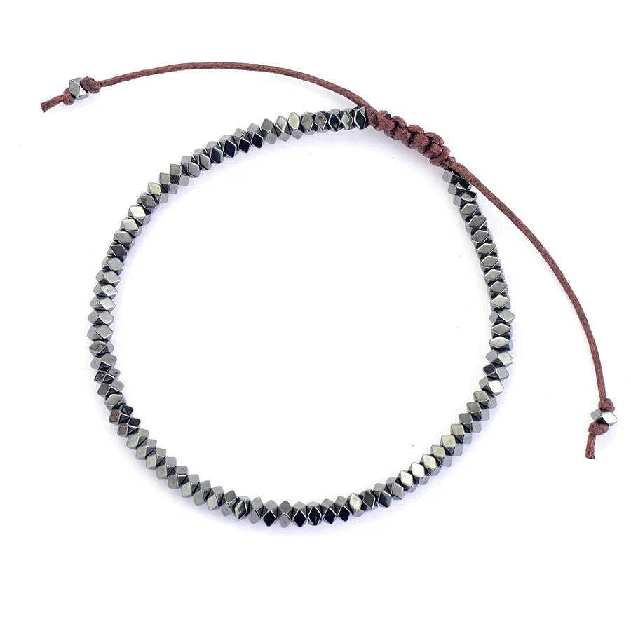 Hematite Color Простой браслет модный регулируемый браслет из металлических бусин винтажные голливудские бисерные браслеты в богемном стиле для женщин - Окраска металла: Hematite Color