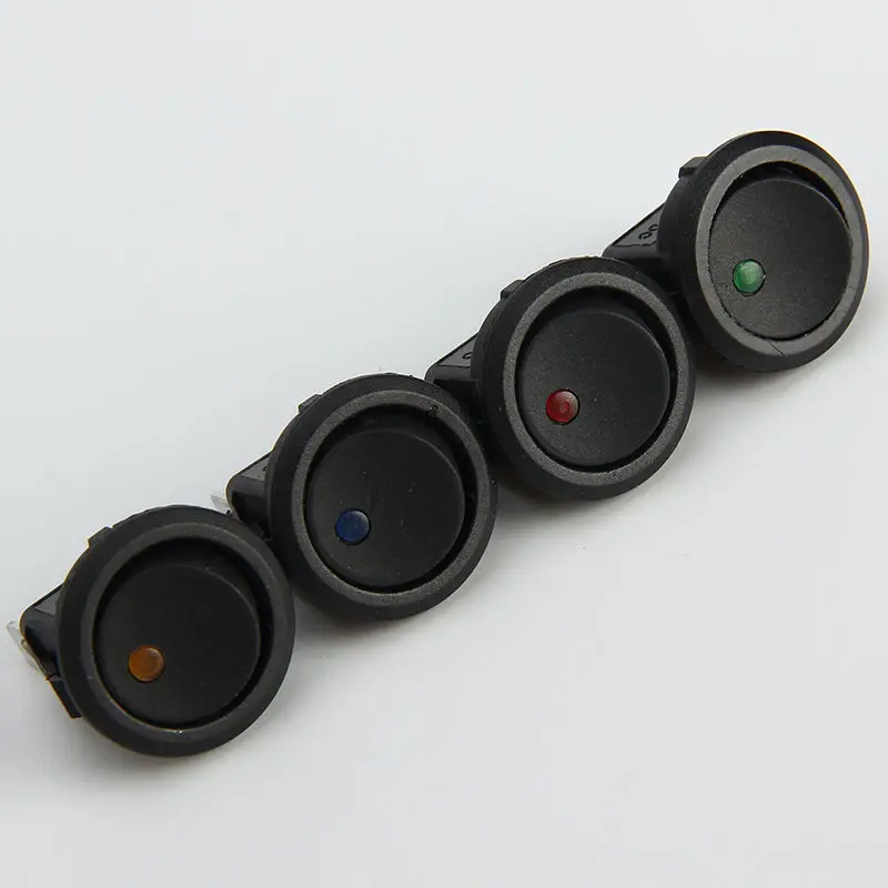 

4pcs 12V Cat's eye with lamp series 2 Grade 3 foot hole 20MM car-to-ship type rocker power supply circular switch