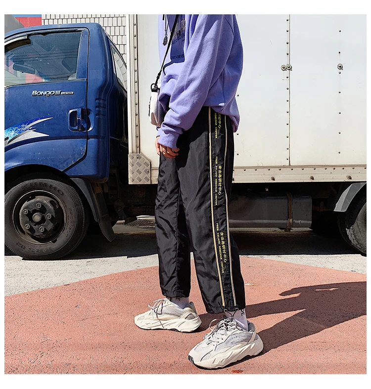 Светоотражающие Брюки мужские модные контрастные цвета повседневные тренировочные Мужские штаны для бега, джоггеры брюки уличные свободные хип-хоп брюки с завязками