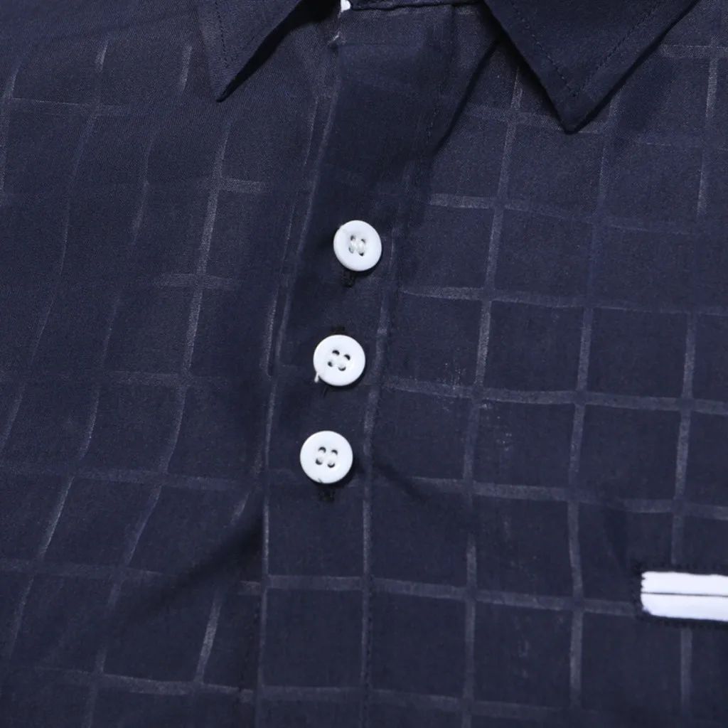 Бизнес рубашки Для мужчин Chemise Homme Для Мужчин's Повседневное с отложным воротником на пуговицах Slim Fit Тап и рубашка с длинным рукавом Блузка M-XXXL
