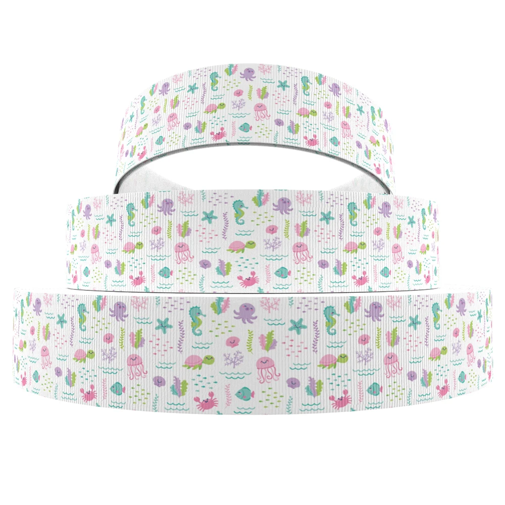 David accessories 1 &quot(25 мм) градиентная Радужная печатная полиэфирная корсажная лента 5