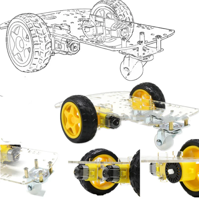 Официальный умный автомобильный робот шасси DOIT 2WD с датчиком скорости DIY RC